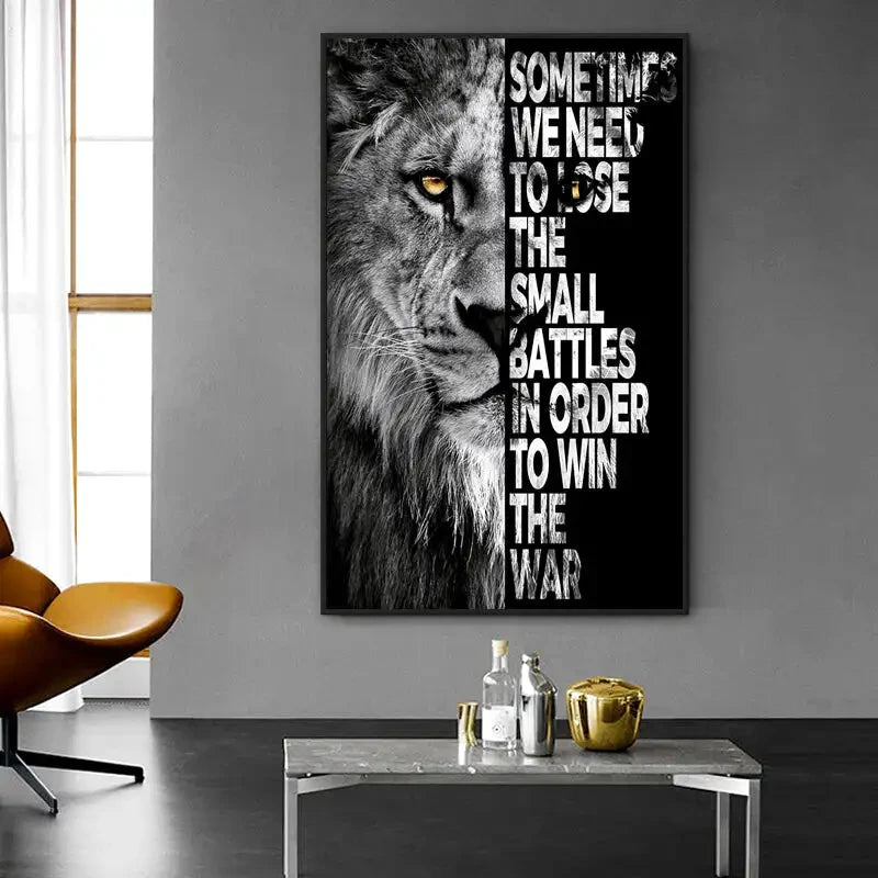 tableau peinture lion