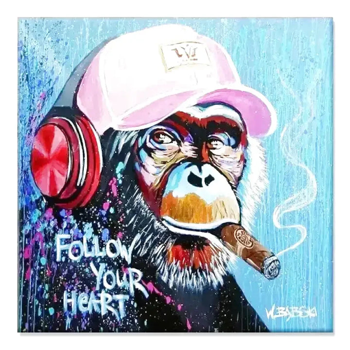 Banksy Singe Pop Art ✓ singe ✓ stree ✓ Street ✓ tableau 