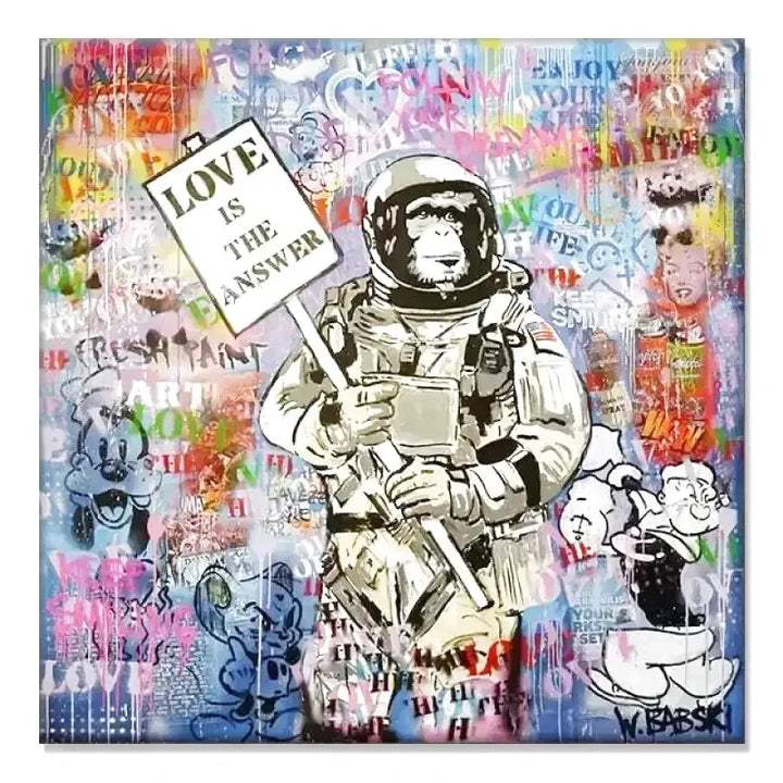 Banksy Singe Pop Art ✓ singe ✓ stree ✓ Street ✓ tableau 