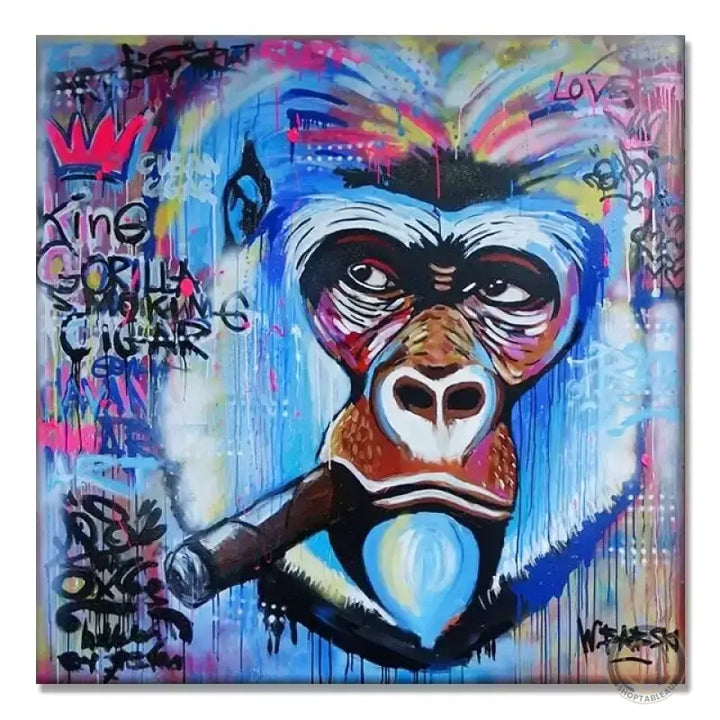 Banksy Singe Pop Art ✓ singe ✓ stree ✓ Street ✓ tableau 