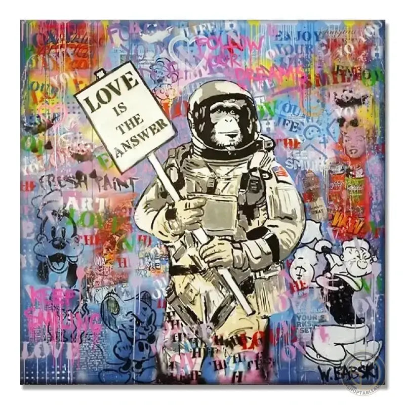 Banksy Singe Pop Art ✓ singe ✓ stree ✓ Street ✓ tableau 