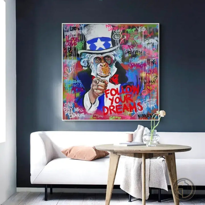 Banksy Singe Pop Art ✓ singe ✓ stree ✓ Street ✓ tableau 