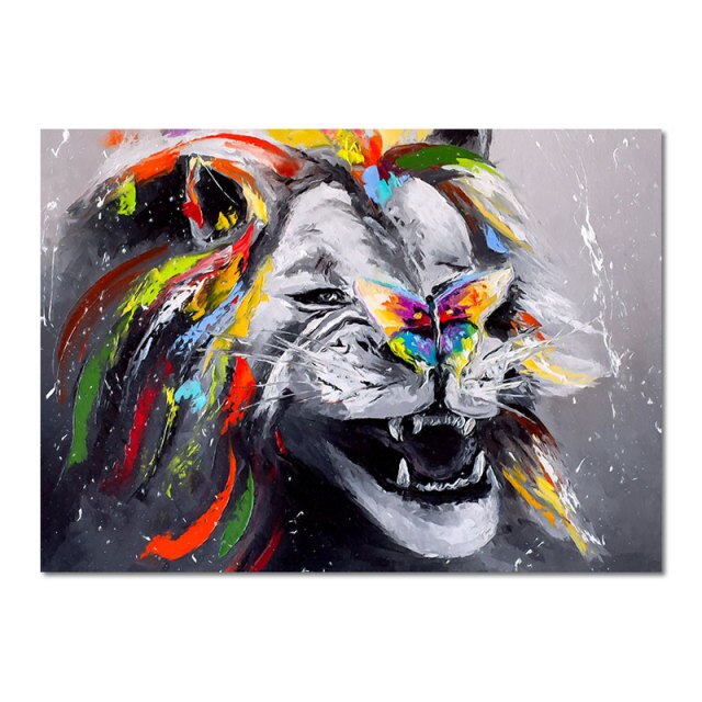 Tableau Lion pop art