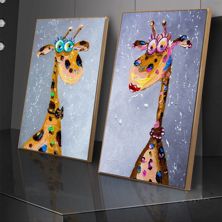 Toile girafe pop art