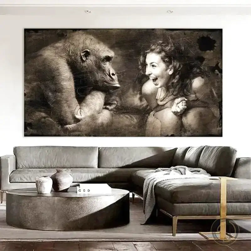 Tableau Femme et Singe