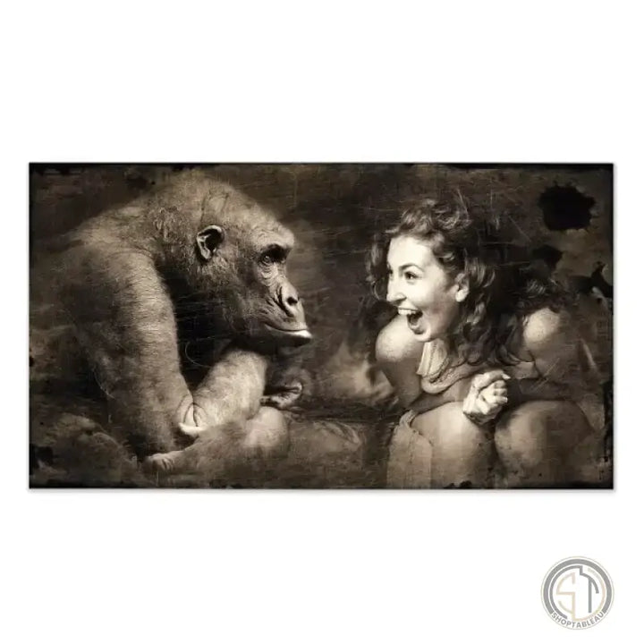 Toile singe et femme