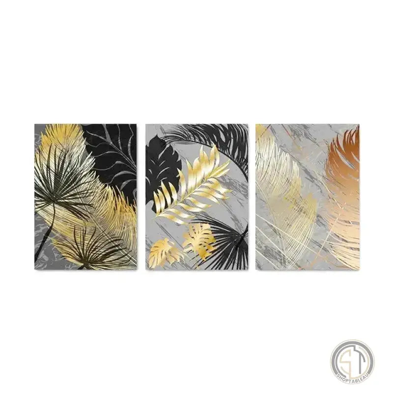 Tableau / toile / triptyque feuilles palmier jungle doré Maisons du Monde - Décoration Tableau / toile / triptyque feuilles palmier jungle doré Maisons du Monde - Décoration