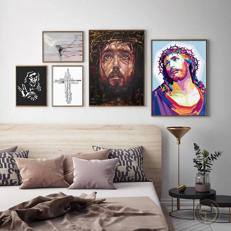 Toile d'art murale Jésus - 30 x 45 cm Impression religieuse Toile d'art murale Jésus - 30 x 45 cm Impression religieuse