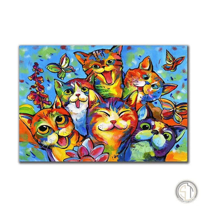 Tableau Peinture Chat Moderne Pop Art