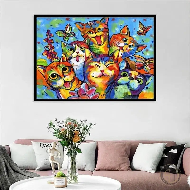 Tableau Peinture Chat Moderne Pop Art