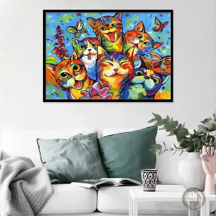 Tableau Peinture Chat Moderne Pop Art