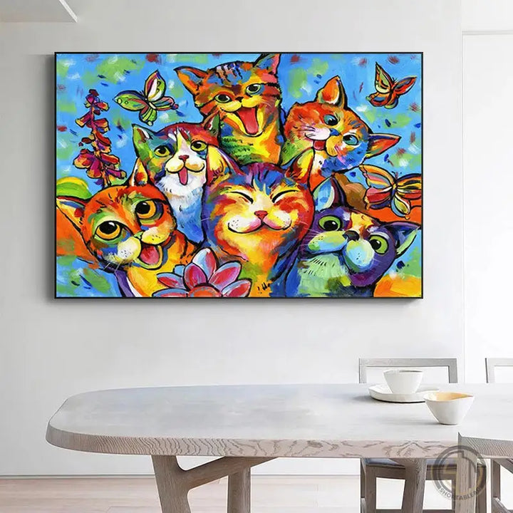 Tableau Peinture Chat Moderne Pop Art