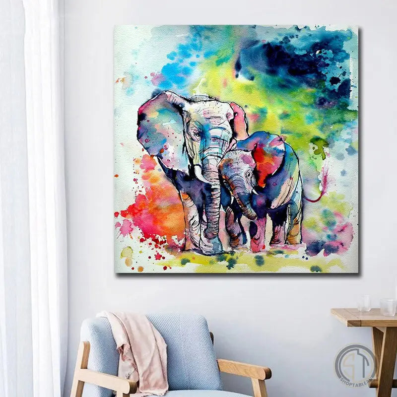 Tableau Peinture Éléphant 