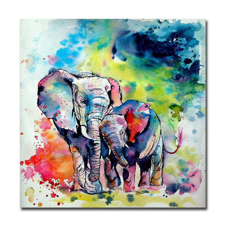 Toile Éléphant couleur