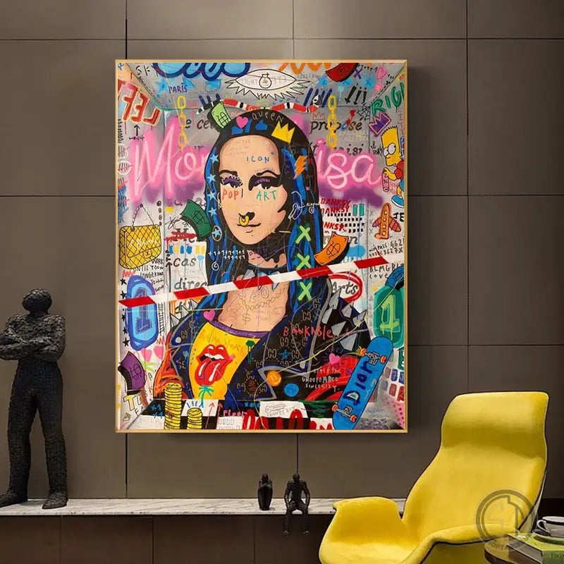 Tableau Street Art Femme Pop ✓ tableau femme