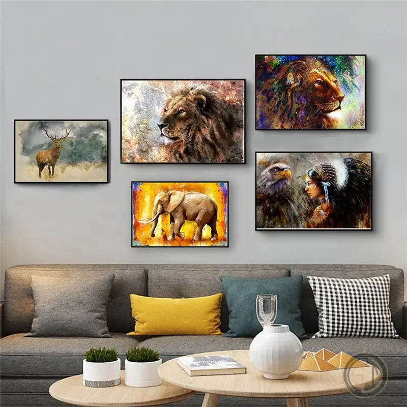 tableau animaux vintage