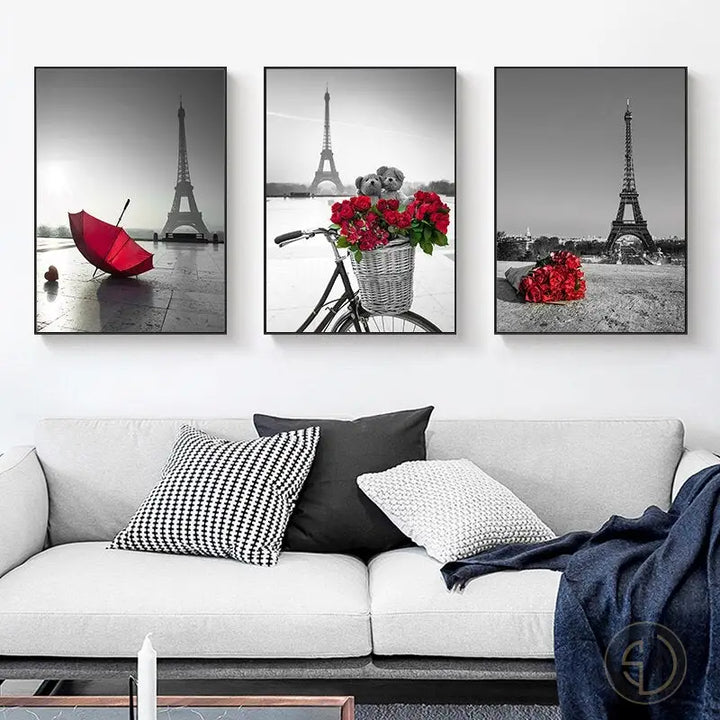 Tableau Triptyque Rouge