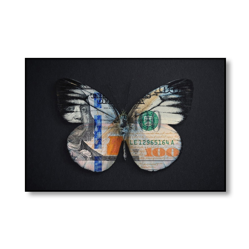 Tableau Street Art papillon 