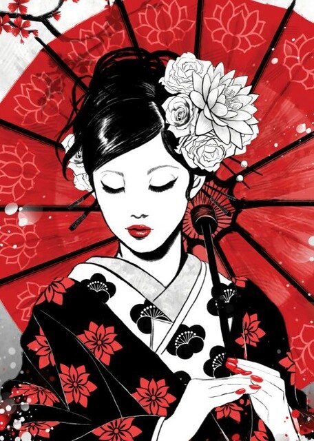 Tableau Geisha Design tableau femme
