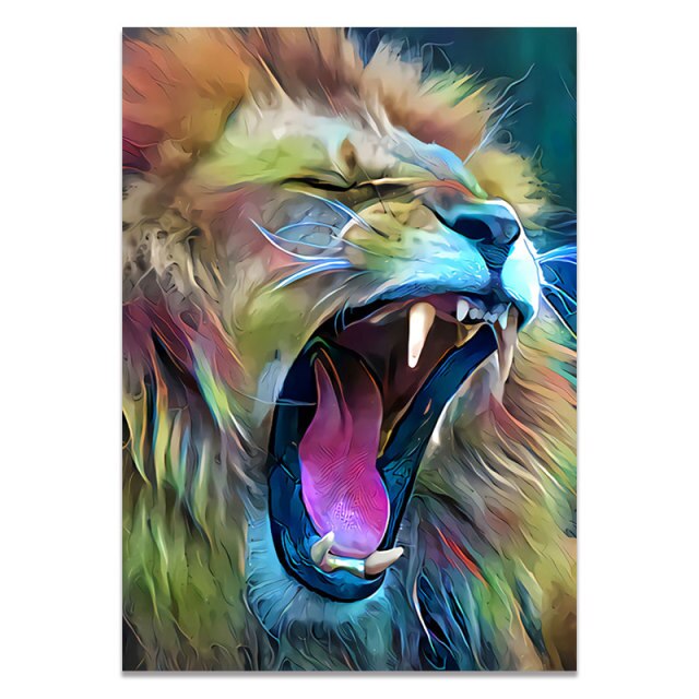 Tableau Lion Design ✓ Pop Art
