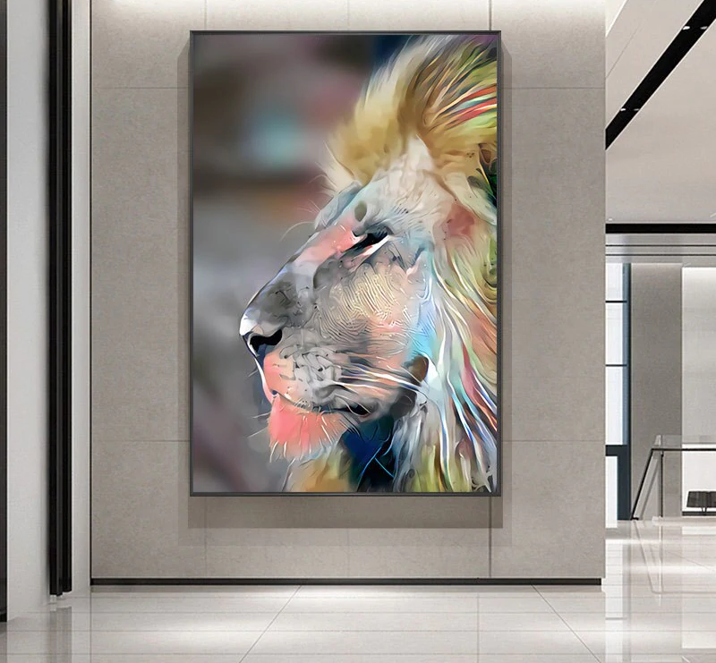 Tableau Lion Design ✓ Pop Art