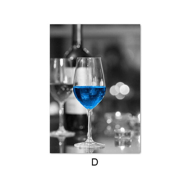 Toile Vintage Vin Bleu 