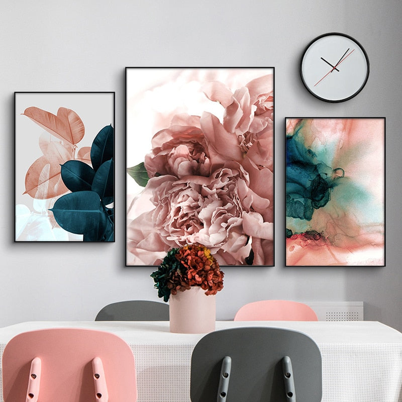 Tableaux Modernes Fleurs Rouges Design ✓ Moderne